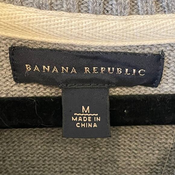 Banana Republic M cowl neck sweater gray elbow patch gorpcore grandpa cabincore - Picture 4 of 7